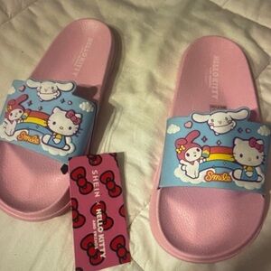 Hello Kitty Blue and Pink Kids Slide Sandals
